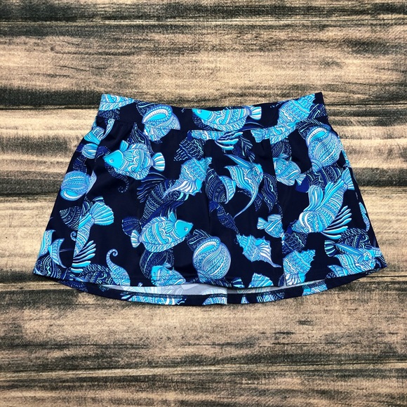 Talbots Other - Talbots Swim Skirt Fancy Fish Blue Size 6